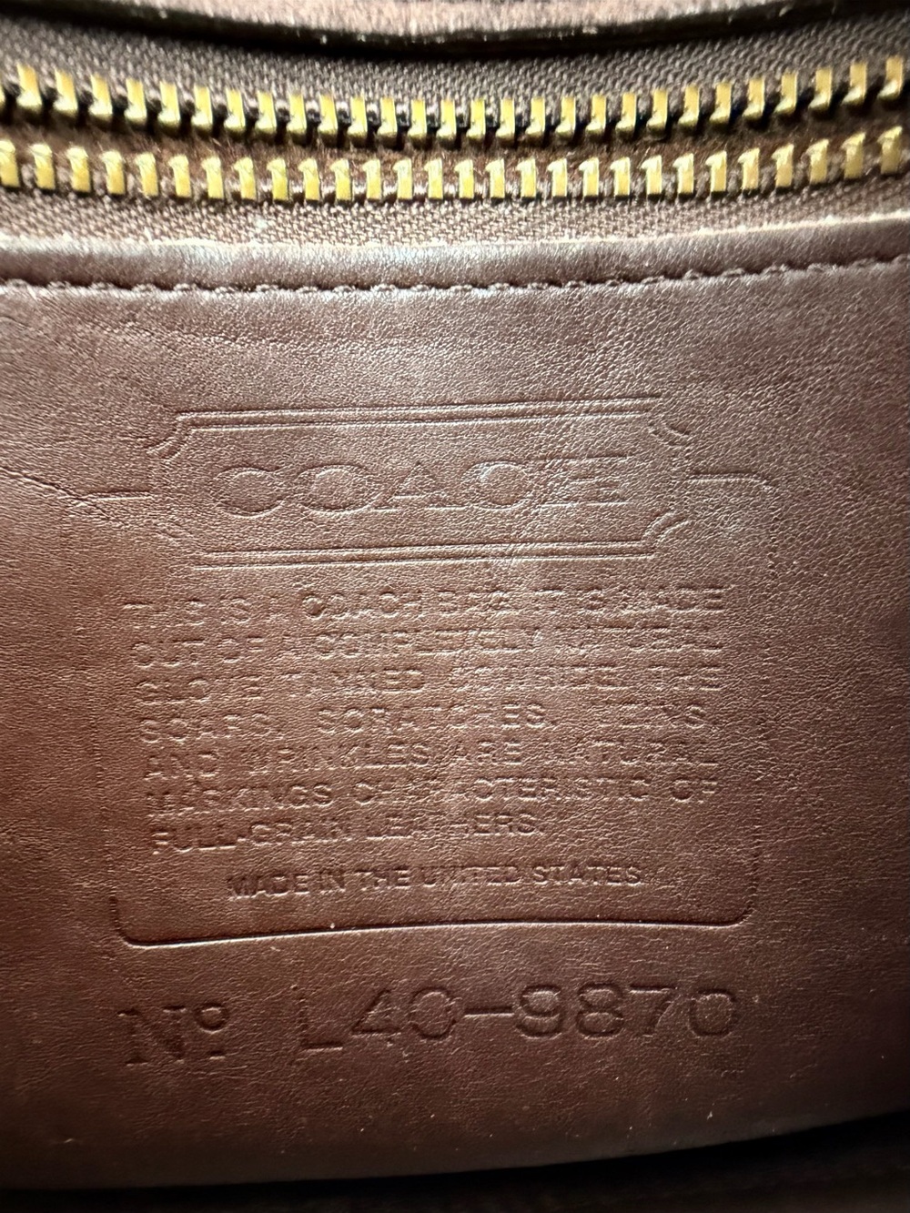 Coach Vintage Court with Brass Hardware L40-9870 Brown Leather Soft - Picture 11 of 14